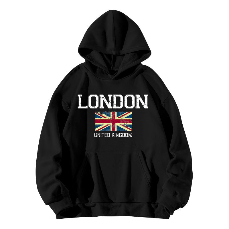 Kvinders hoodie i urban London stil med kængurulomme og komfortabel pasform Skovae