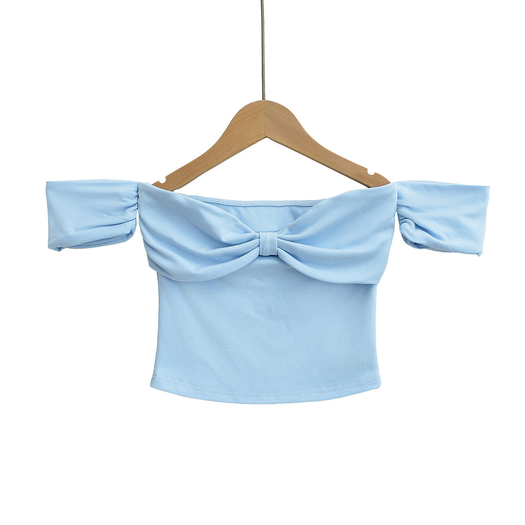 Dame Off-Shoulder Top med legende bunden design og elastisk bund Stilla