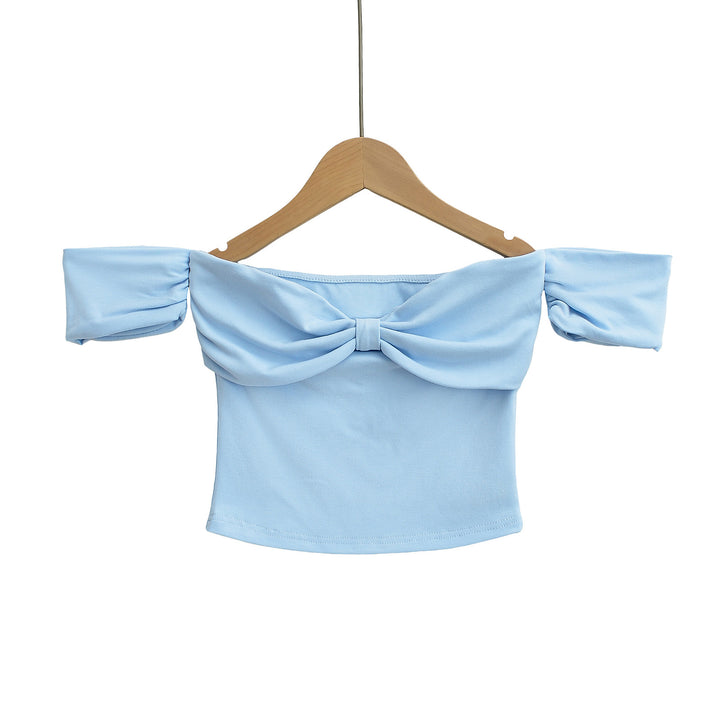 Dame Off-Shoulder Top med legende bunden design og elastisk bund Stilla