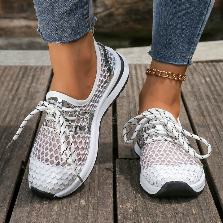 Dame Åndbare Fritidssneakers i Mesh-materiale Stilla