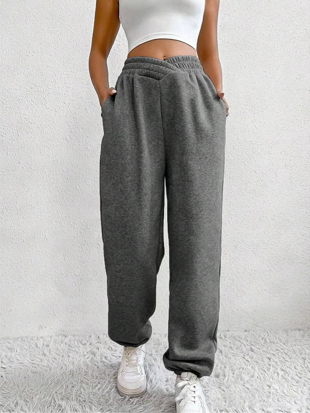 Dame fritids-sweatpants med elastisk talje og sidelommer Stilla
