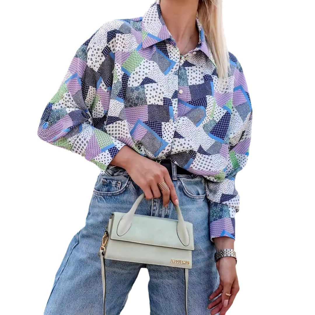 Dame over størrelse bluse med blomstermønster Stilla