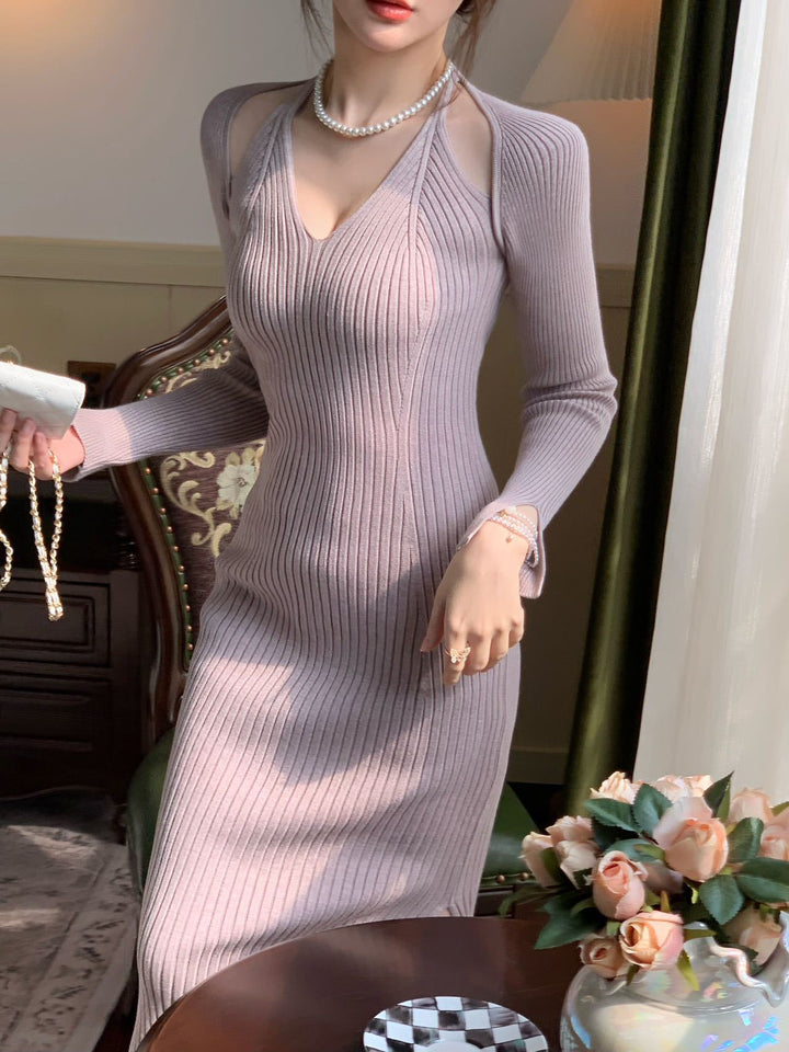 Femme Cut-Out Ribbed Midi Kjole Stilla
