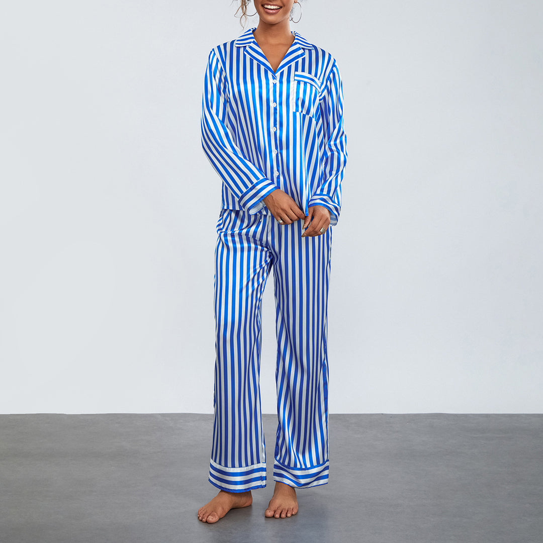 Dame Stribet Pyjamas Sæt Skovae