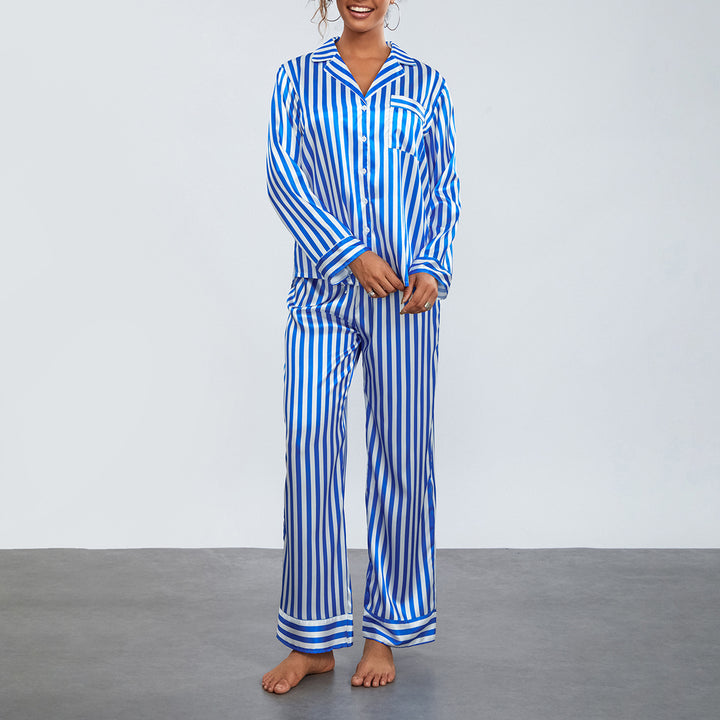 Dame Stribet Pyjamas Sæt Skovae