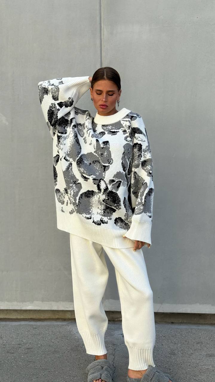 Kvinder Komfortabel Oversized Sweater med Unikt Mønster Stilla