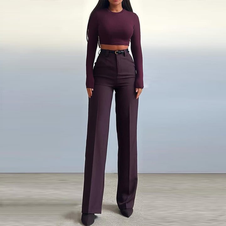 Dame sæt bestående af cropped top og løst snit bukser Stilla
