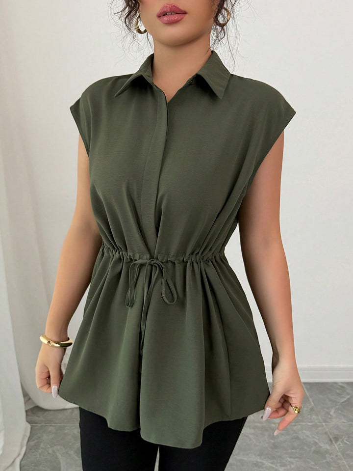 Dame afslappet bluse med figursyet snit Skovae