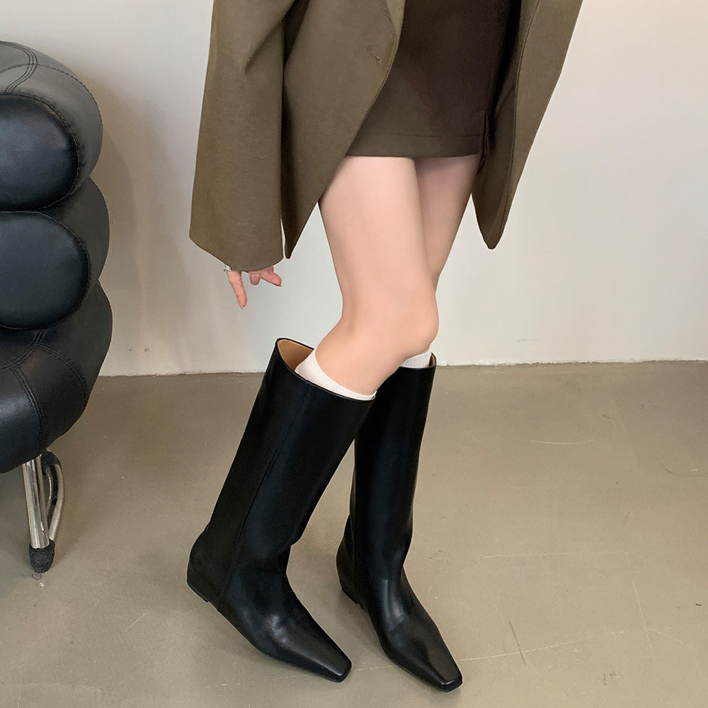 Damer Overknee-støvler med elegant spids design og moderne blokhæl Stilla
