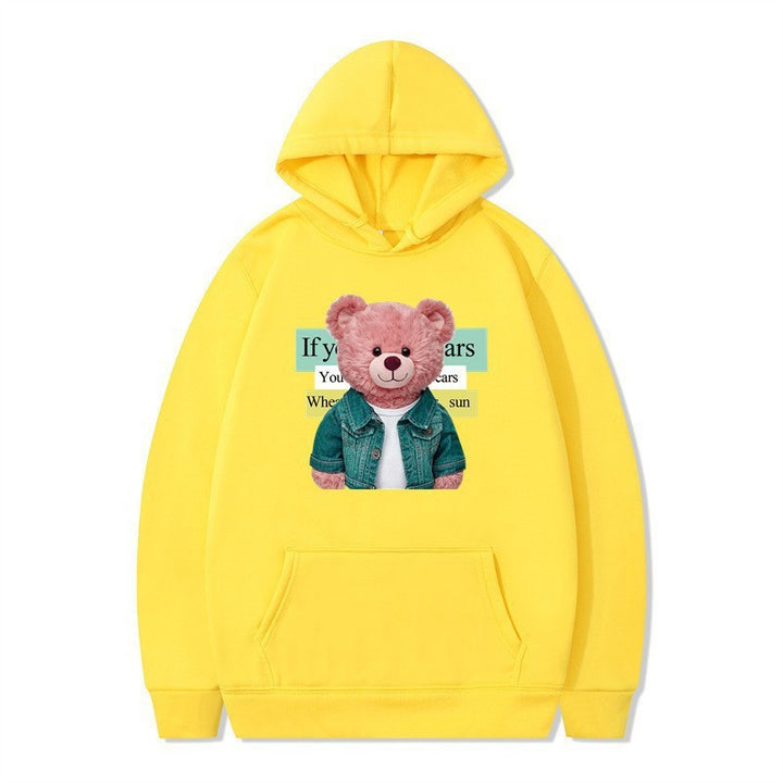 Women Hoodie med sødt bjørnemotiv Skovae