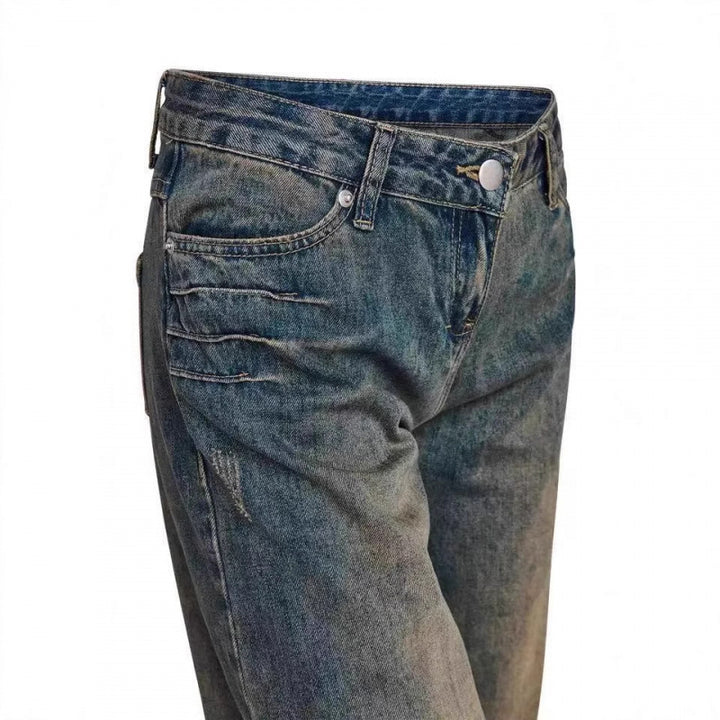 Kvinder Vintage Højtaljede Lige Jeans Stilla