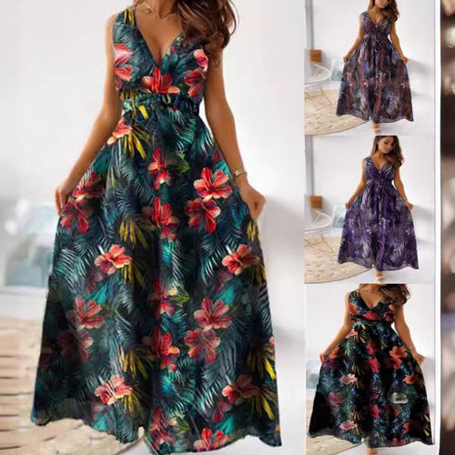 Dame Floral Maxi Kjole Stilla