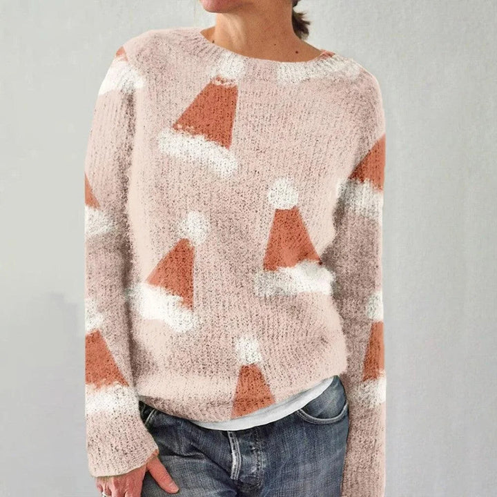 Dame hyggelig sweater med festligt motiv Stilla