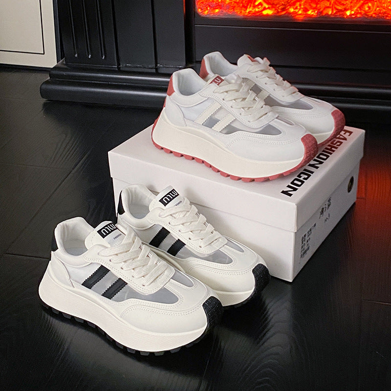 Dame Sneakers med trendy plateau sål og åndbar mesh-overflade Stilla
