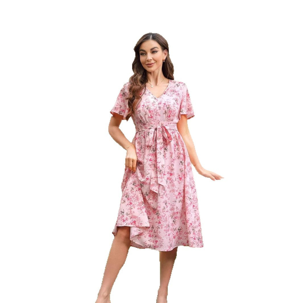 Dame Midi kjole med florale applikationer Stilla