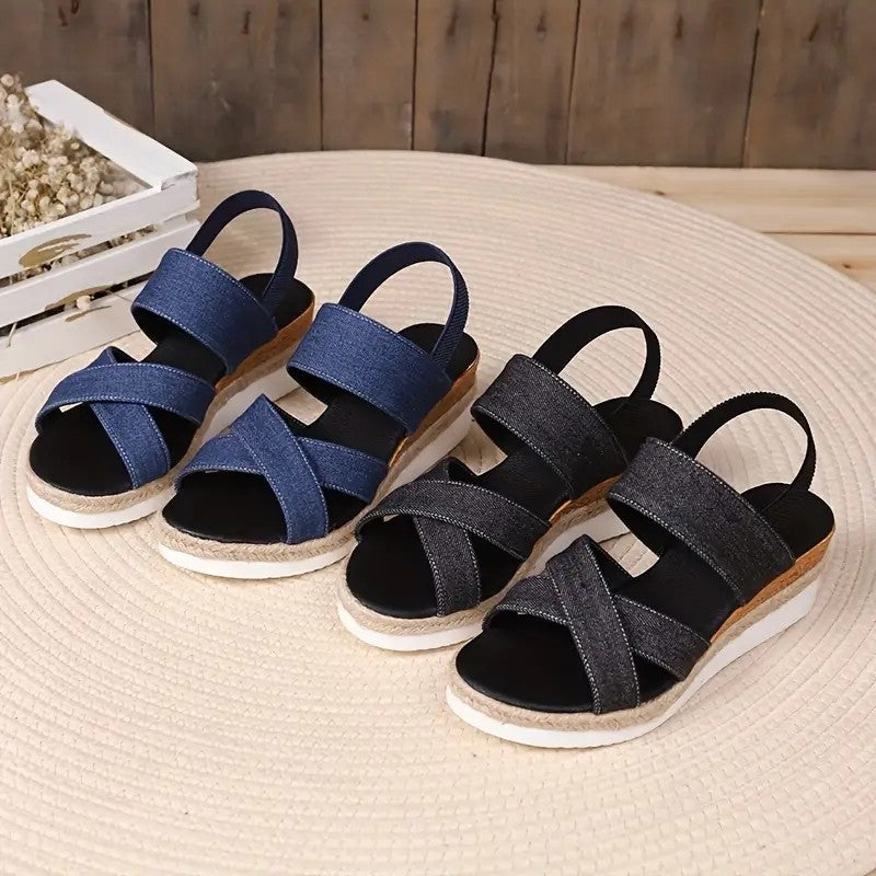 Dame Wedge-sandaler med flettet design og ergonomisk fodseng Stilla