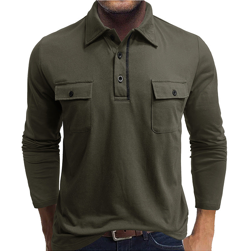 Stilla | Poloshirts bomuldsblanding Regular fit Lange ærmer Klaplommer