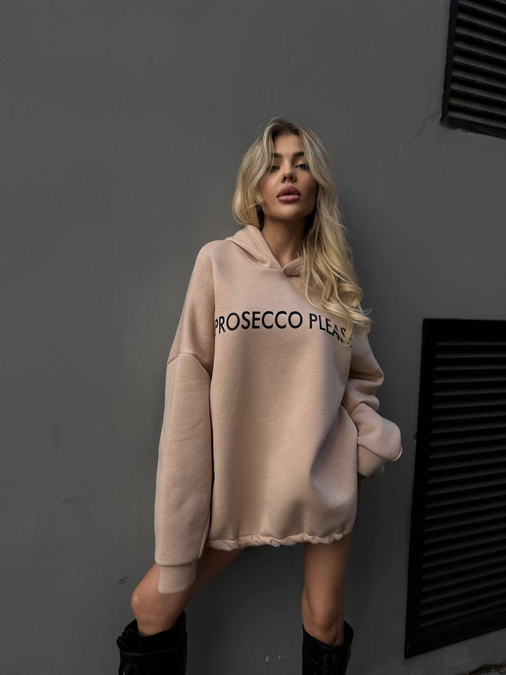 Kvinder Casual Oversized Hoodie med Snor og Ribbet Manchetter Skovae