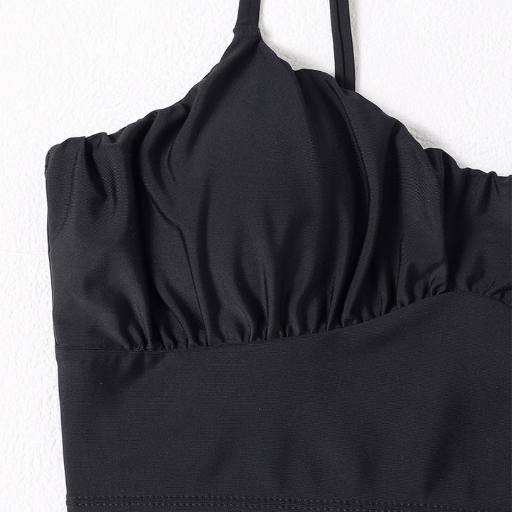 Dame Crop-Top bikinioberdel med justerbare stropper og sportsligt design Skovae