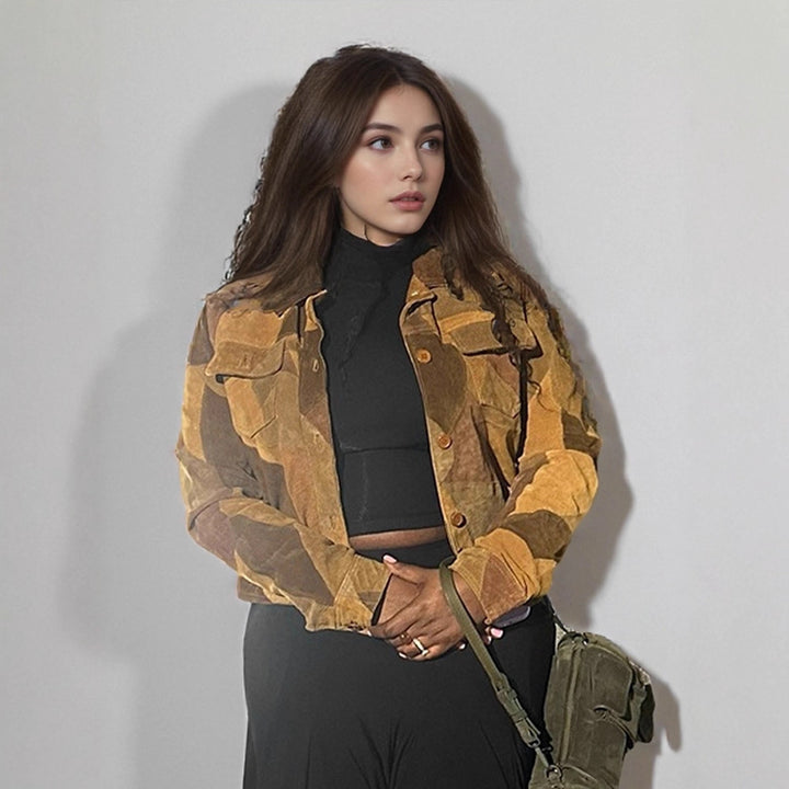 Dame cropped ruskindsjakke Stilla
