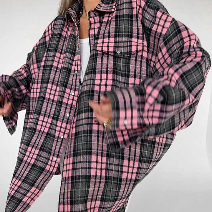Dame Oversized Karoshirt med moderne snit og kvalitetsmaterialer Stilla