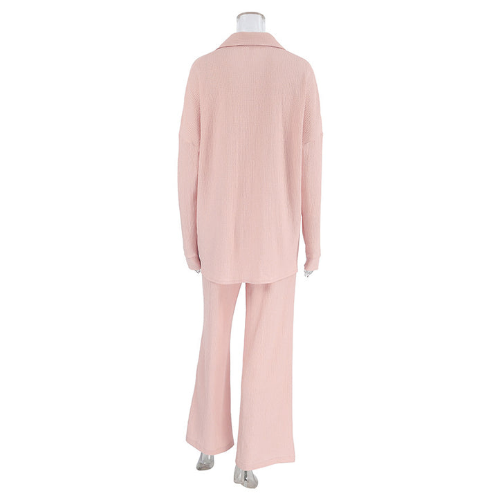 Dame natpyjamas-sæt med elegant knaplukning og bred pasform Stilla