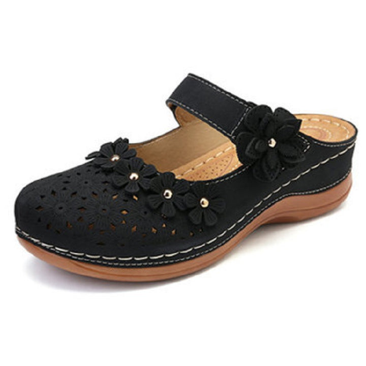Dame blomst dekorerede clogs med ergonomisk fodseng Stilla