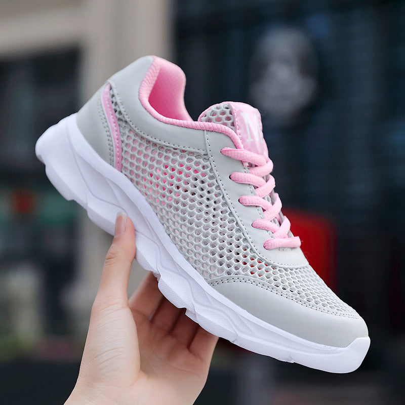 Dame nan let net sneaker med ventileret overdel og stødabsorberende bølge sål Skovae