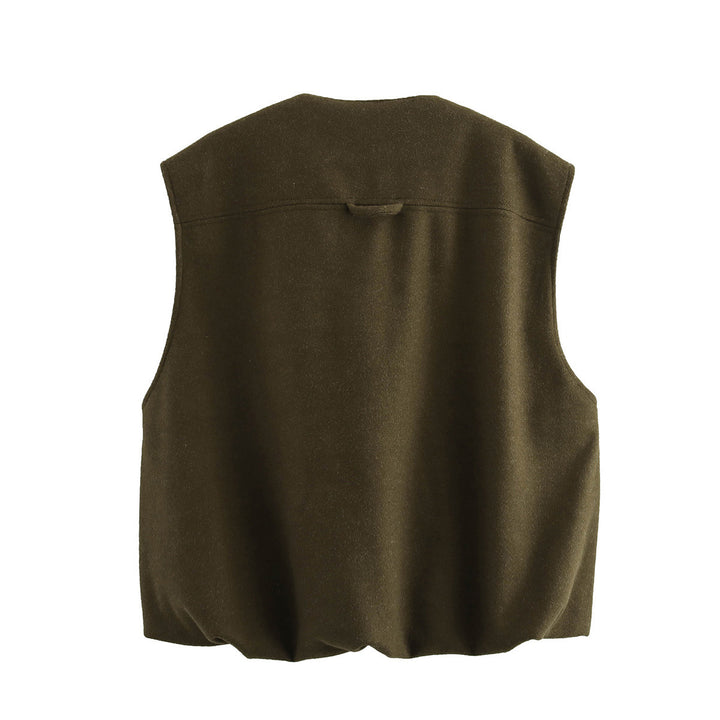 Femme Utility Puffer-vest med skjulte lommer Stilla