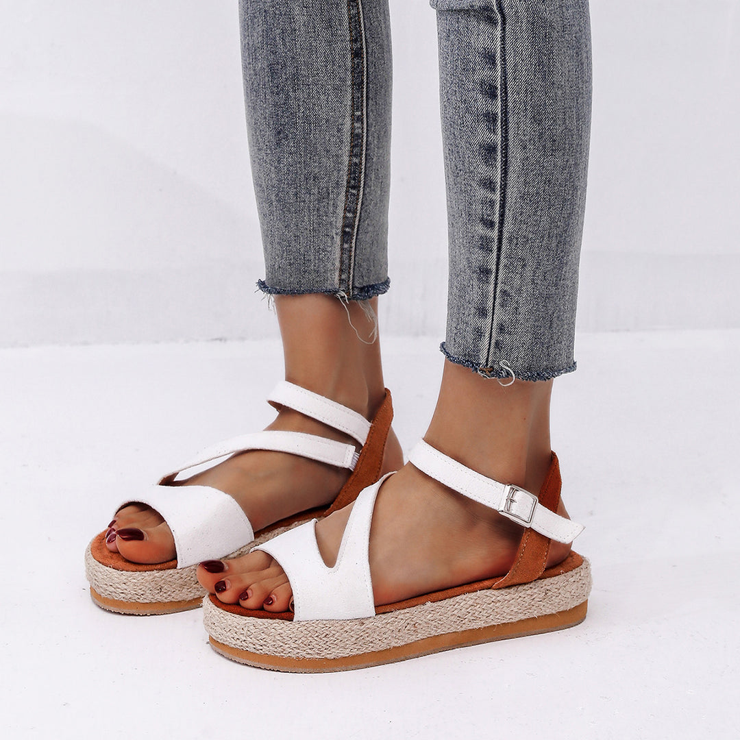 Dame Elegante og komfortable kile-sandaler med justerbar rem Stilla