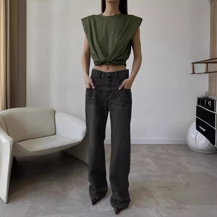 Damer Løst skåret jeans med unikt design Skovae