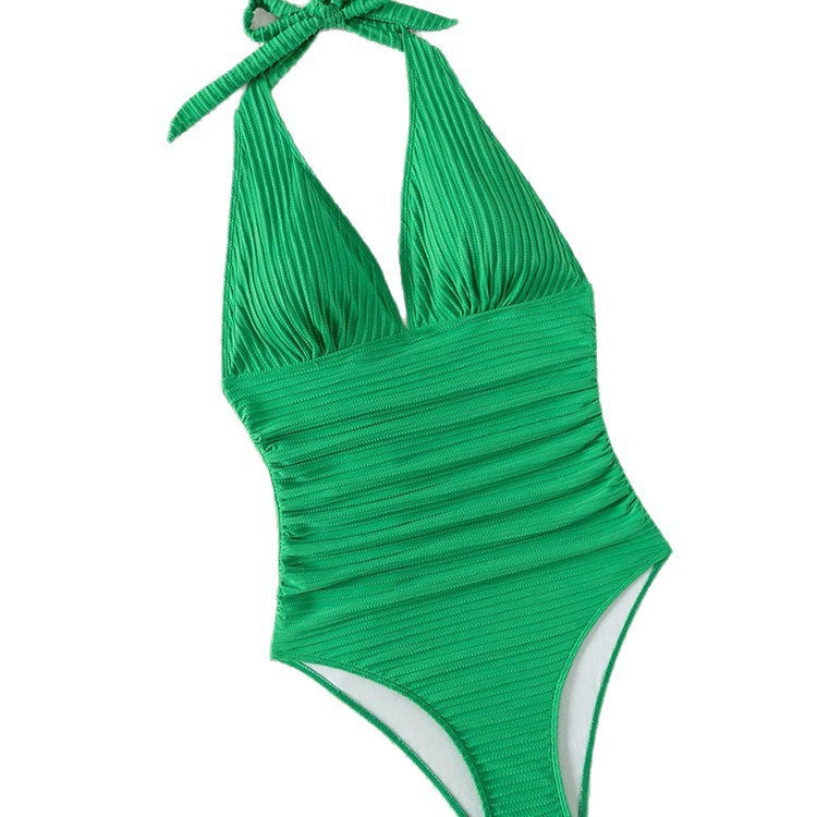 Dame éntreprise svømme dragt med trendy rib design Skovae