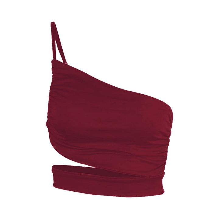 Dame Asymmetrisk Cutout Crop Top Stilla