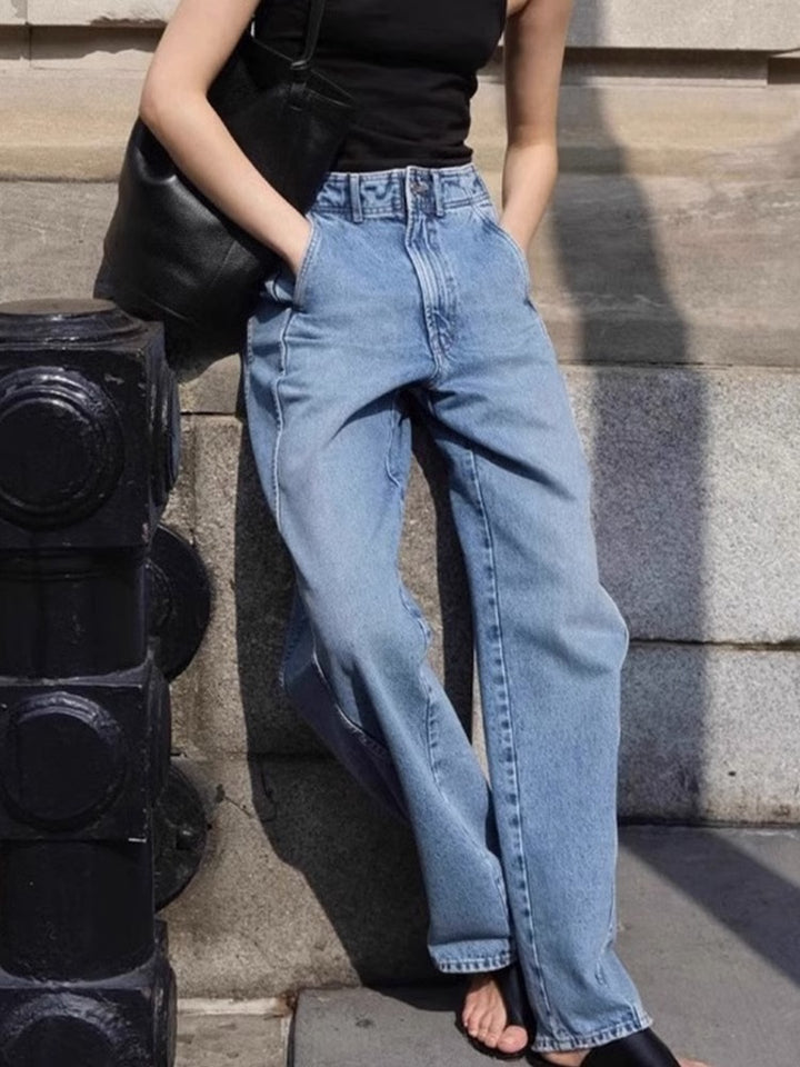 Dame brede High-Waist jeans med afslappet pasform og bæredygtig denim Stilla