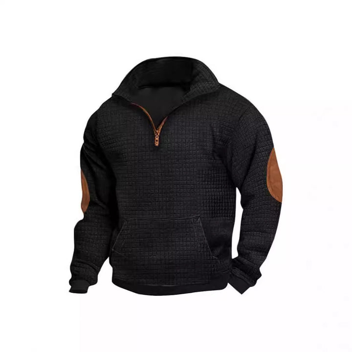 Herrer mode fleece-trøje med høj krave og dobbelt lynlås Stilla