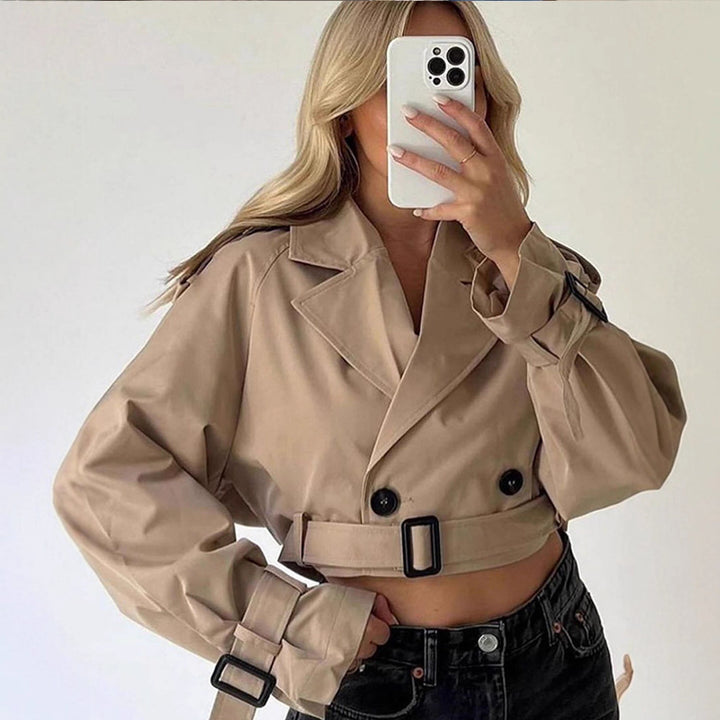 Dame modisch trenchcoat med bælte og oversized snit Stilla
