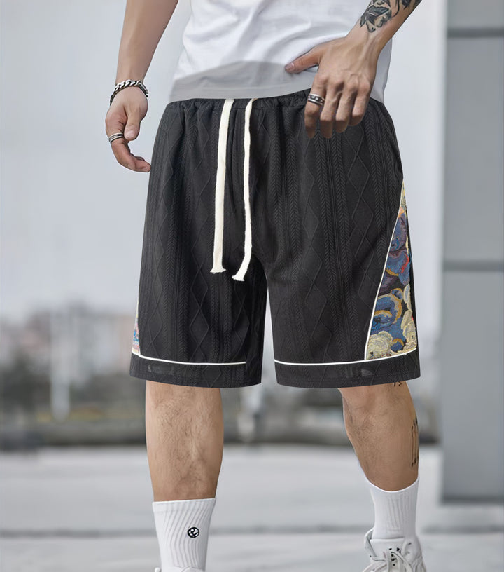Herre mode shorts med kreativ grafisk design Stilla