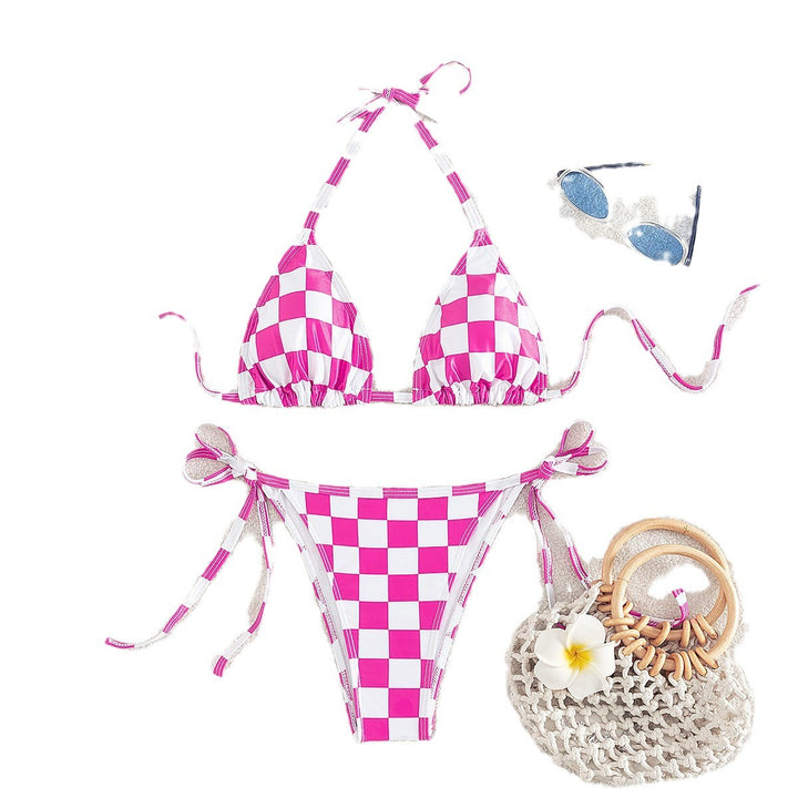 Dame Skakbrætmønstret Bikini Sæt Stilla