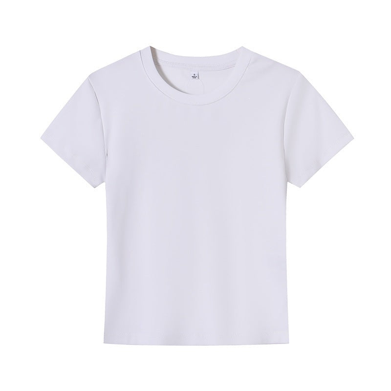 Damer Basic T-shirt med rund halsudskæring og åndbart materiale Skovae