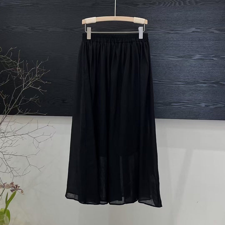 Femme Flydende A-linje Maxi Nederdel med elastisk talje Stilla
