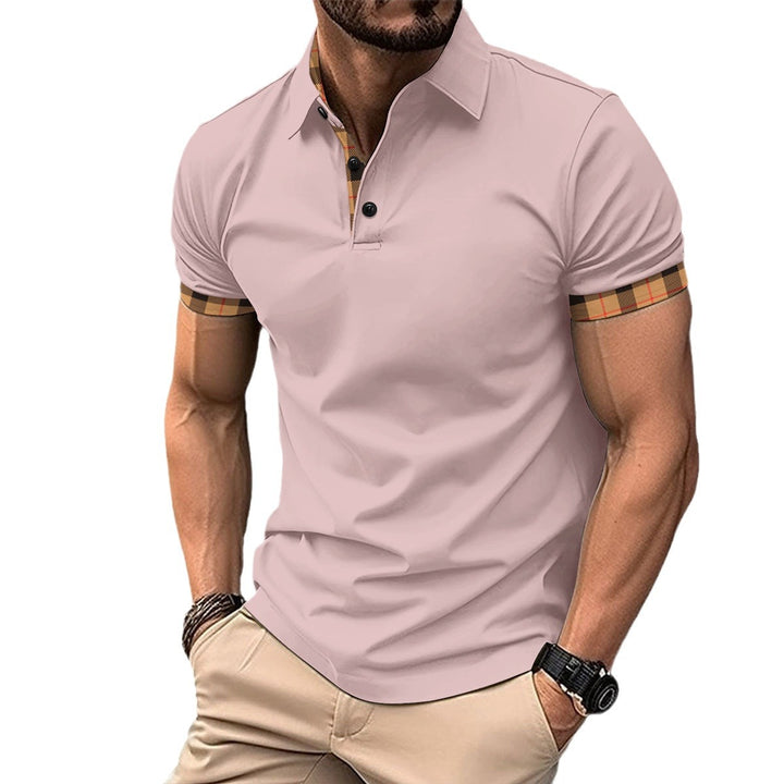 Herrer polo t-shirt med stilfulde kontrastærmer og moderne krave Stilla
