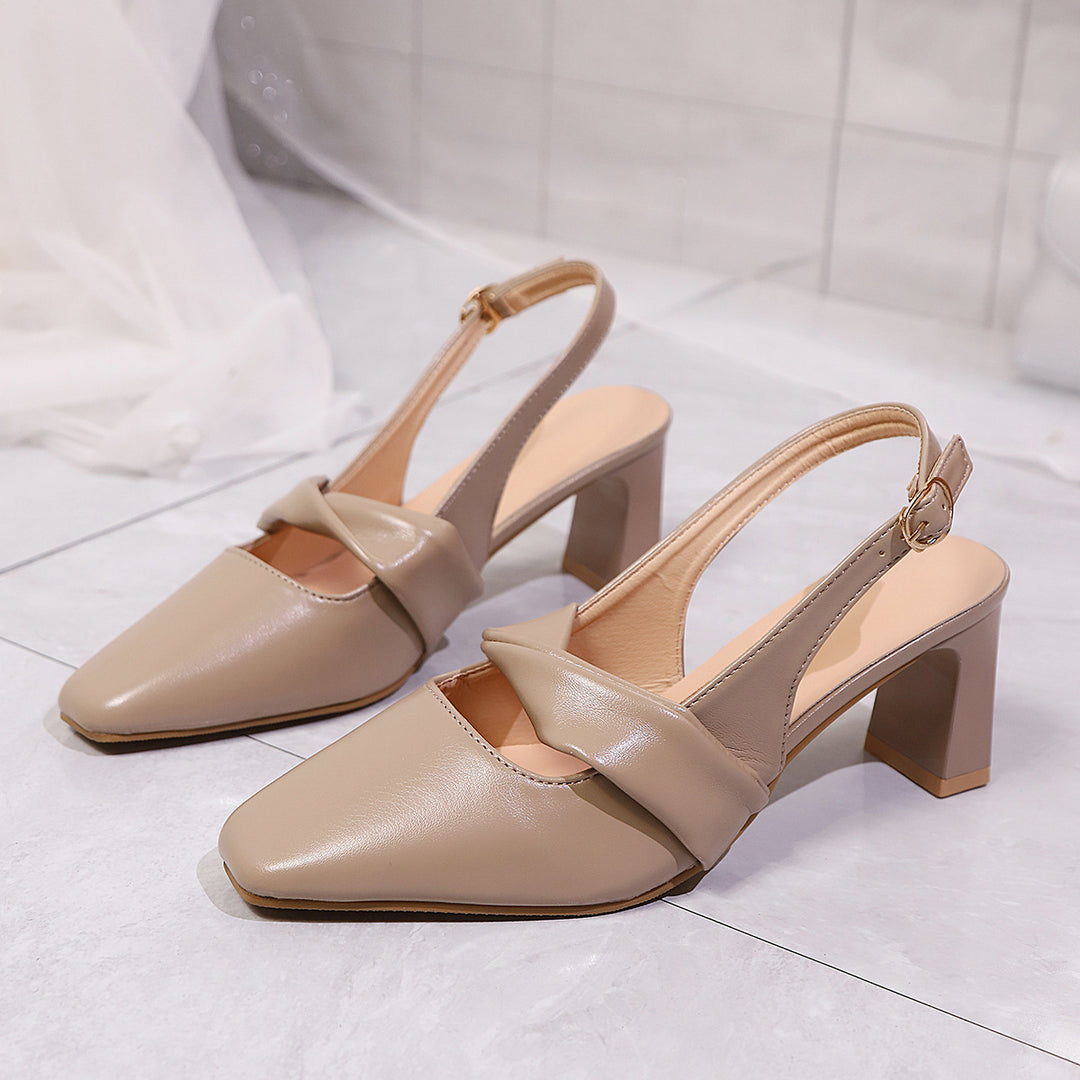 Dame Slingback Pumps med elegant tværspænde og behagelig hæl Stilla