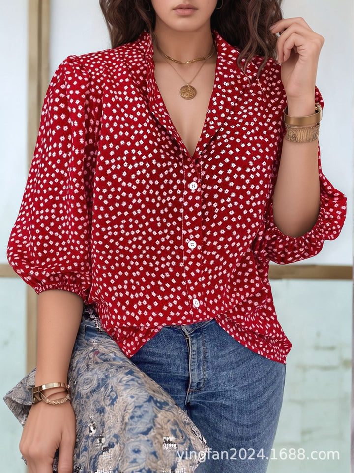 Dame Pletter Knap-Up Bluse Stilla