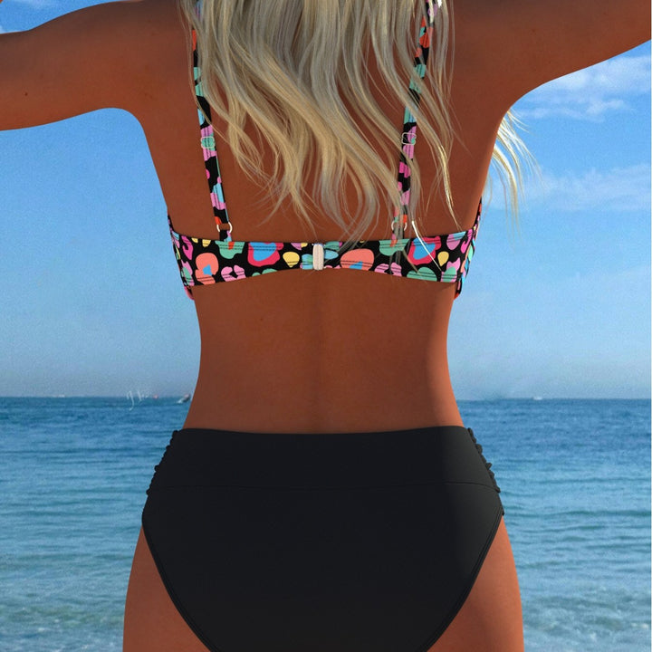 Dame Bikini-sæt med formende bustier og høj talje Skovae