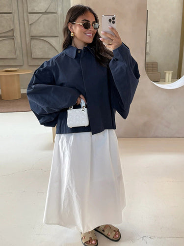 Dame Oversized Bluse med dekorative Puffærmer Stilla