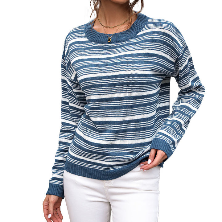 Dame afslappet stribet pullover i moderne snit Stilla