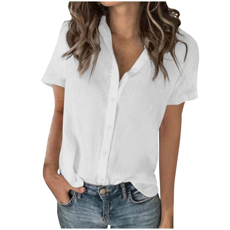 Dame kortærmet bluse i minimalistisk stil Stilla