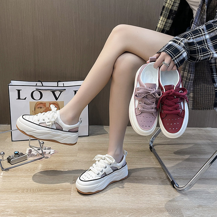 Dame Chunky Plateau-sneakers med åndbart overfladestruktur og skridsikker sål Stilla