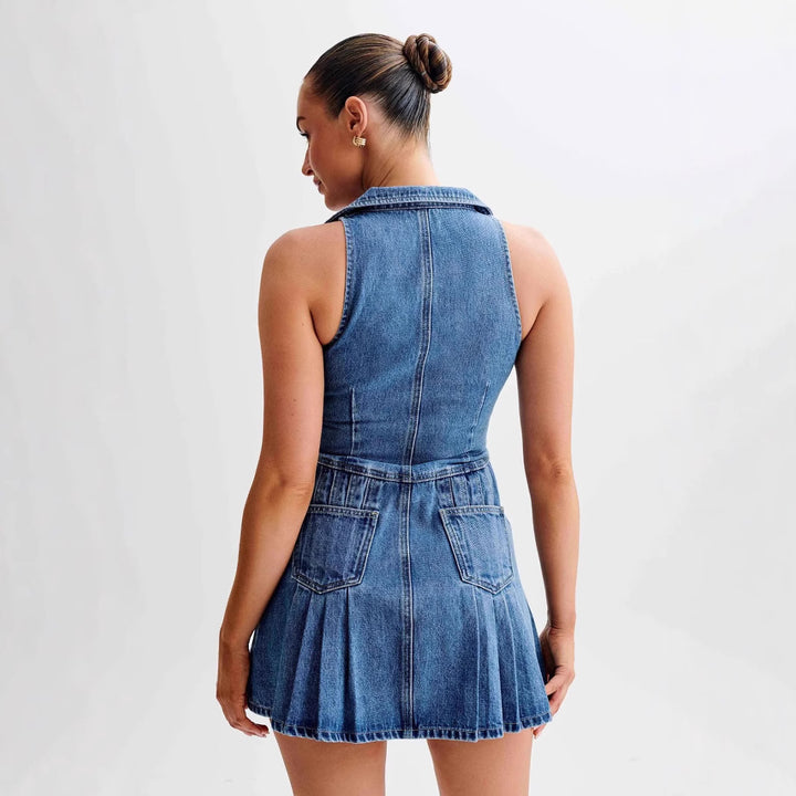 Dame jeans-kjole i moderne snit Stilla
