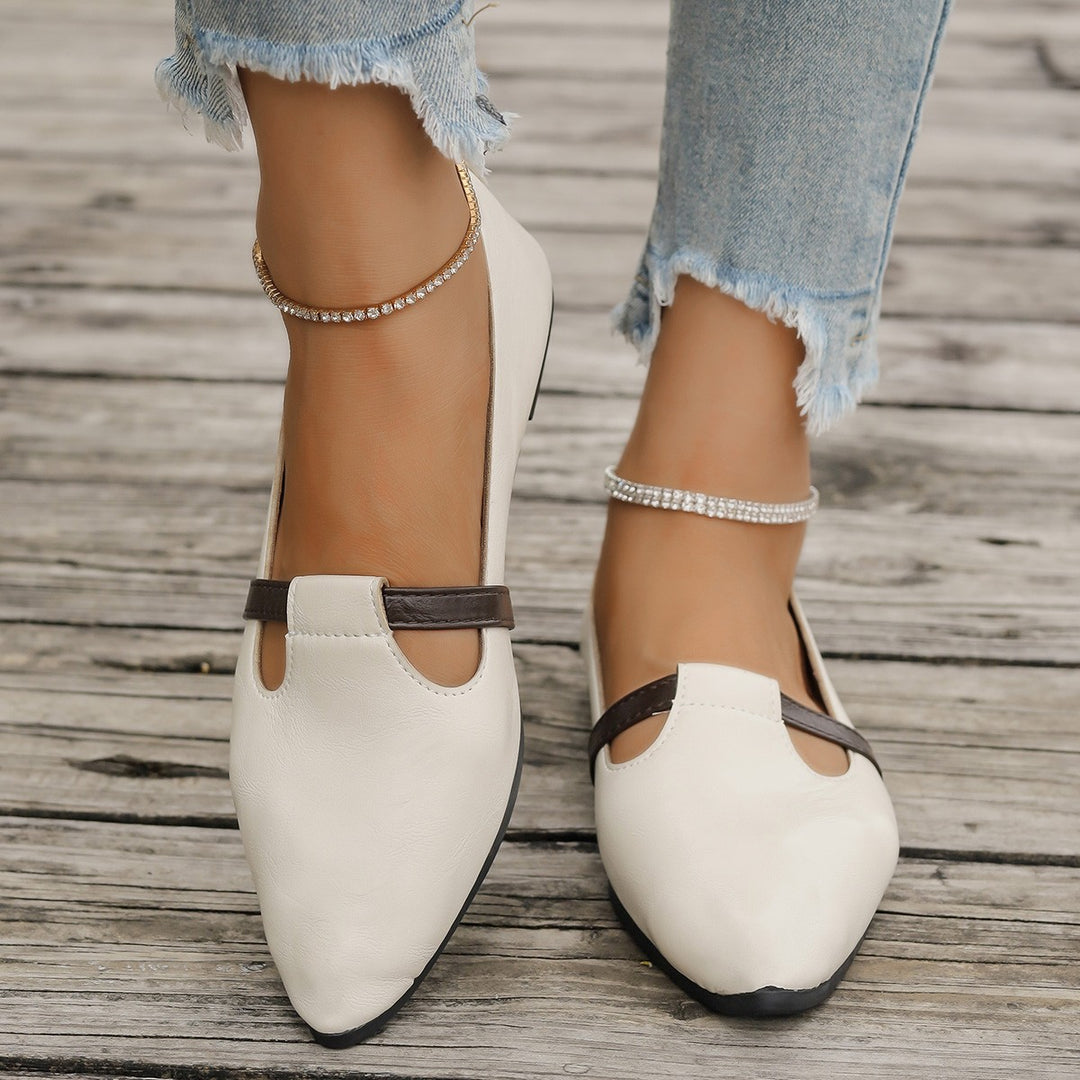 Dame elegante Ballerinas med fashionable Cut-Out-detaljer Stilla